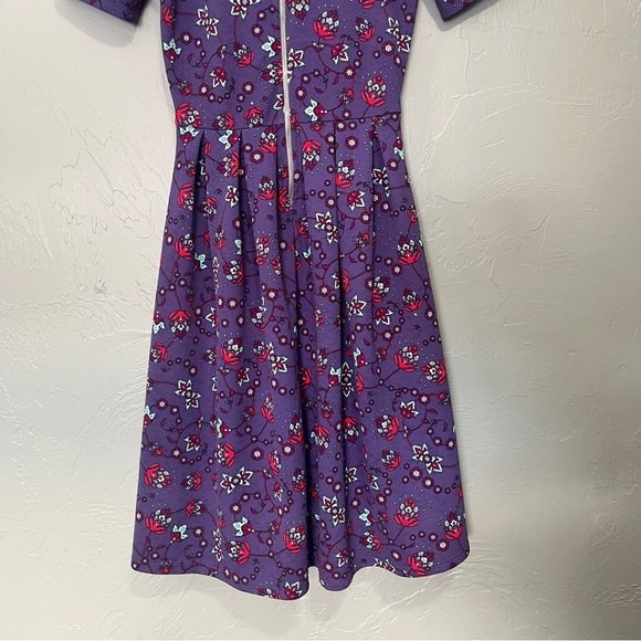 LuLaRoe Amelia Purple Dress‎ Size xs pockets - Picture 13 of 14